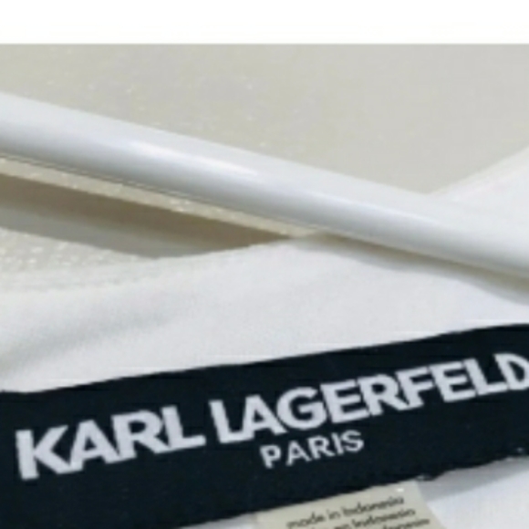 Karl Lagerfeld Paris Knee Length White Floral Sleeveless Dress size 4 - Picture 4 of 15